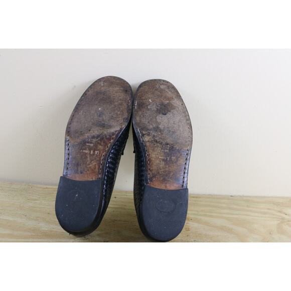 Allen Edmonds Shoes Mens 8 EE Black Leather Rimini Tassel Basket Weave Loafers - Picture 7 of 7